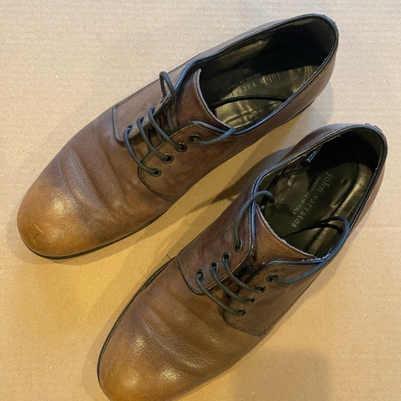John Varvatos Brown Leather Oxfords